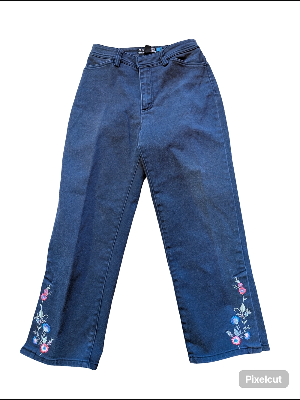 Dark Blue Women's Embroidered  Jeans